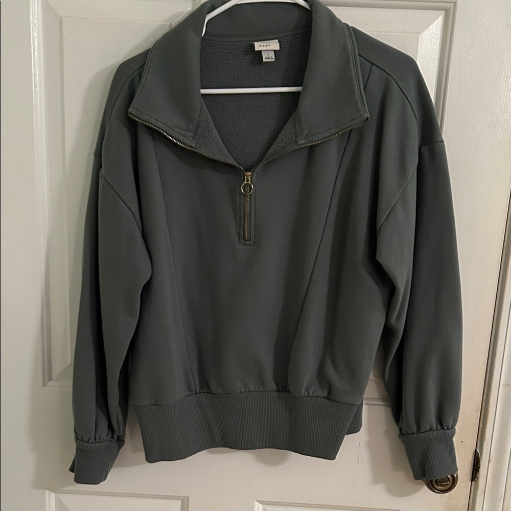 Green Quarter-Zip Pullover